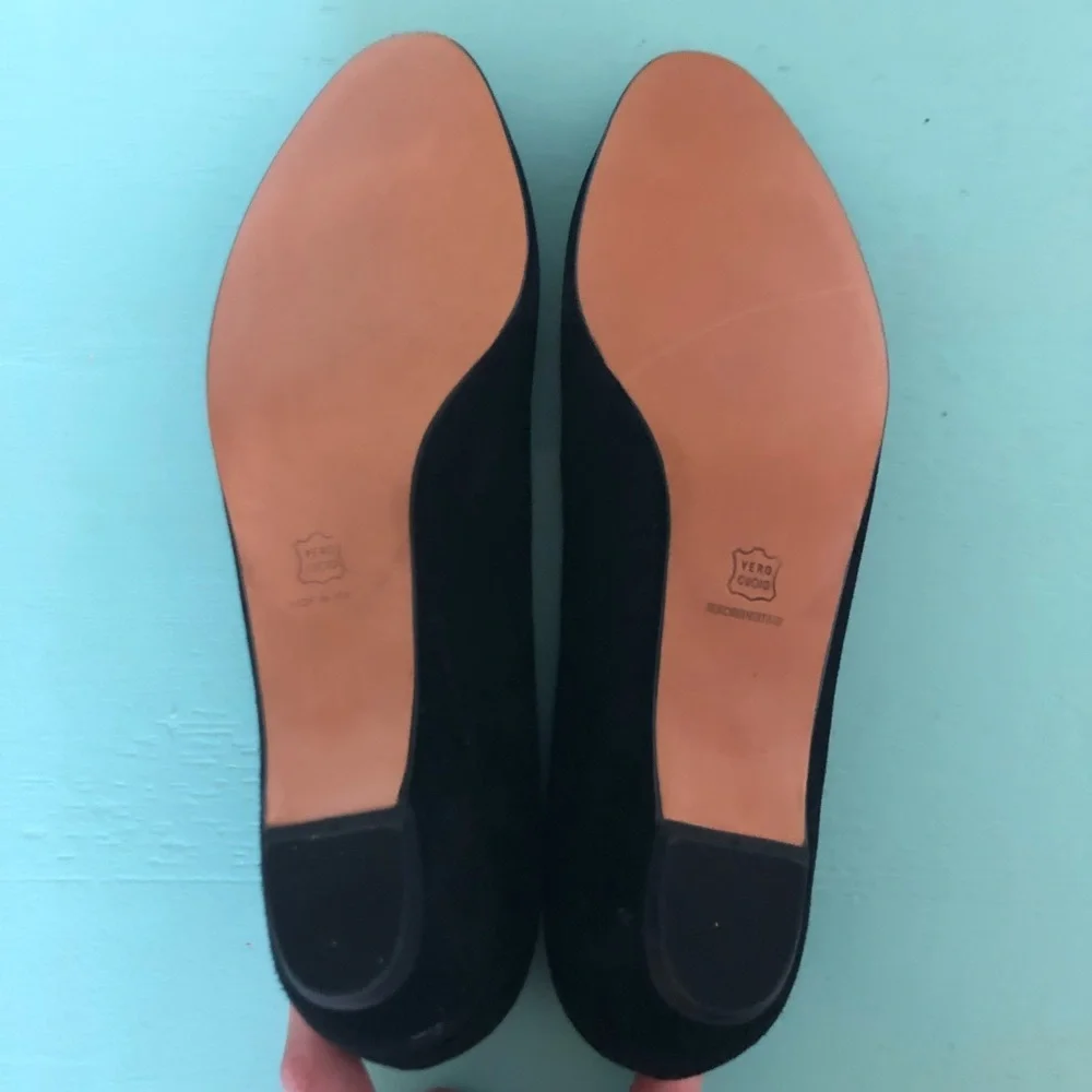 Vintage Salvatore Ferragamo Black Suede Flats - Picture 8 of 9